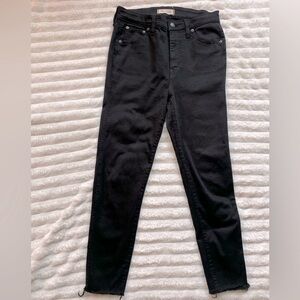 Madewell Women's Raw Hem Black Skinny Jeans